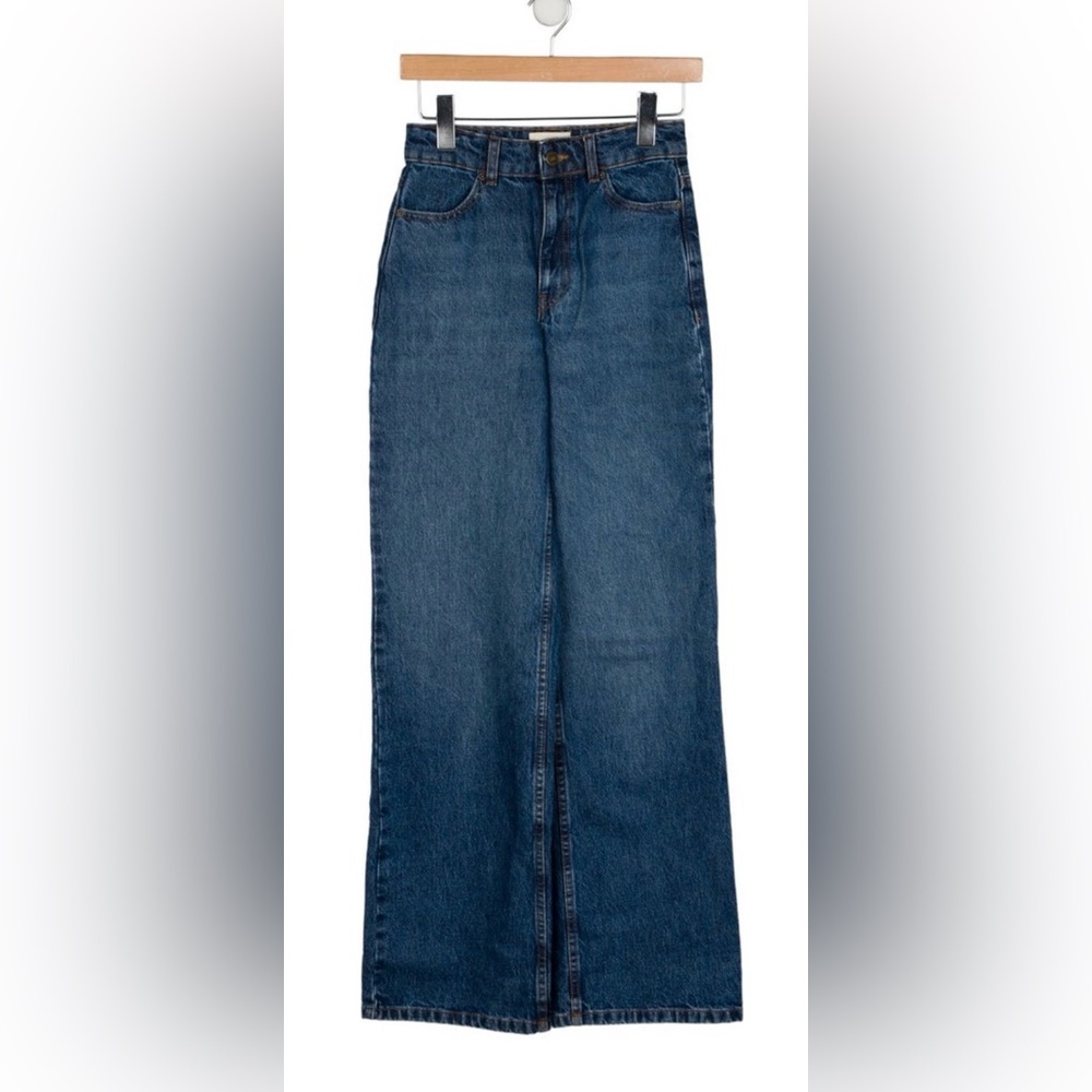 NWOT Sézane Wide Leg Jeans Blue Medium Wash Mid-Rise Size XS (US 0 / FR 32)